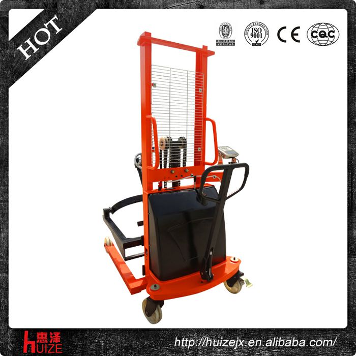 半電動(dòng)稱重油桶車(chē)（夾鐵桶，手搖翻轉(zhuǎn)倒料）
